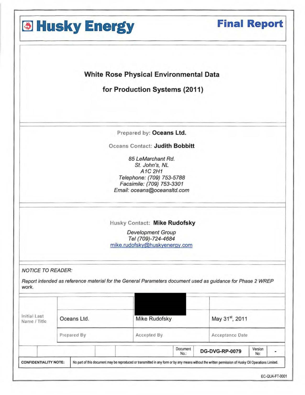 White Rose Physical Environmental Data for Production Systems (2011)