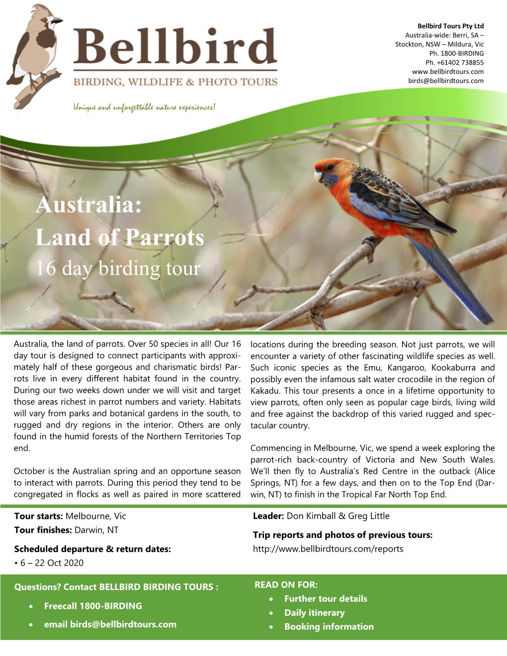 Australia: Land of Parrots – 2020
