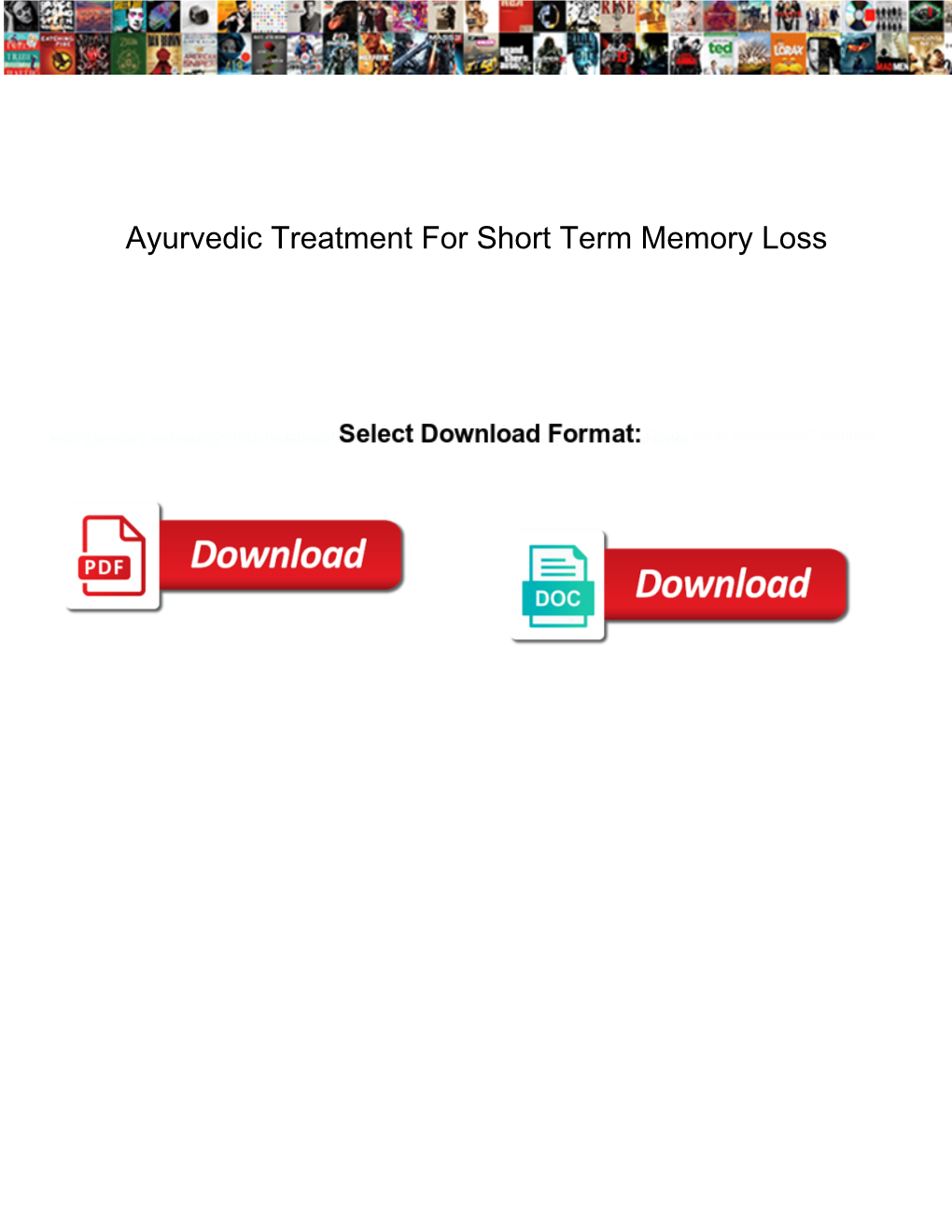 Ayurvedic Treatment for Short Term Memory Loss
