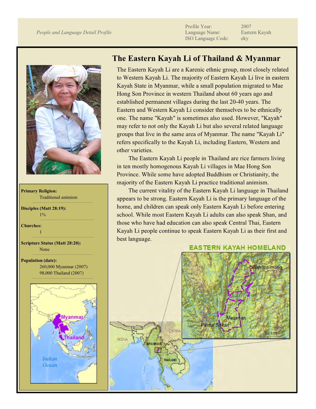 The Eastern Kayah Li of Thailand & Myanmar