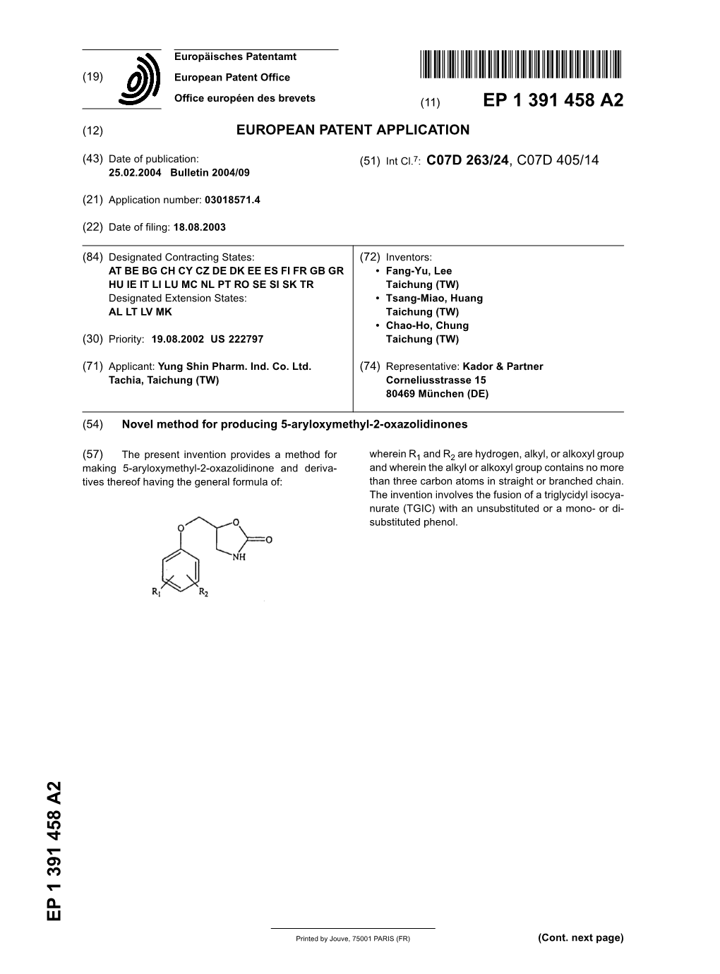 Novel Method for Producing 5-Aryloxymethyl-2-Oxazolidinones