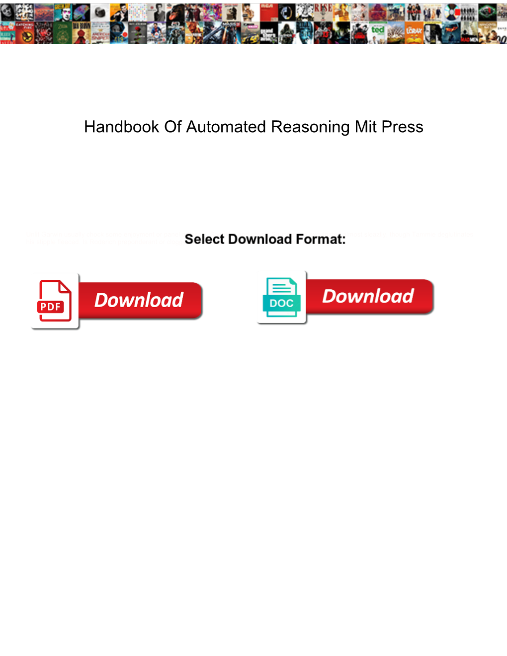 Handbook of Automated Reasoning Mit Press