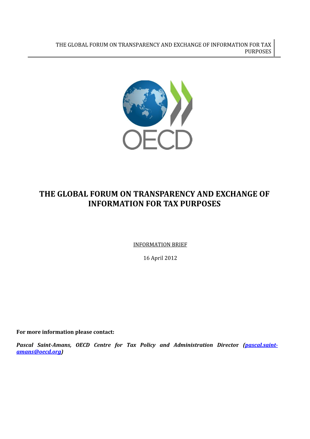 Overview on OECD Work on Harmful Tax Practices