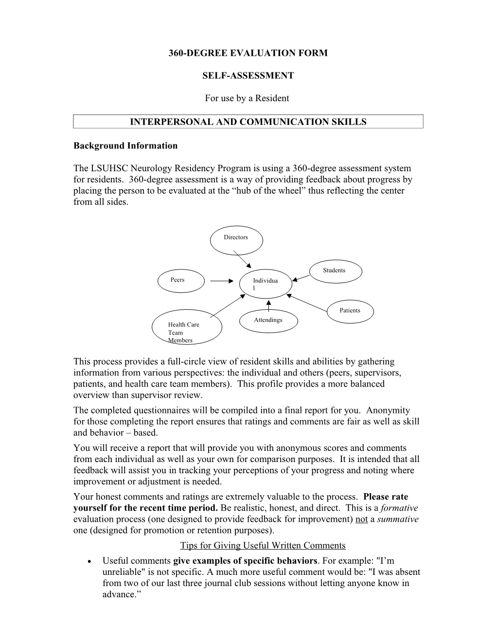 360-Degree Evaluation Form