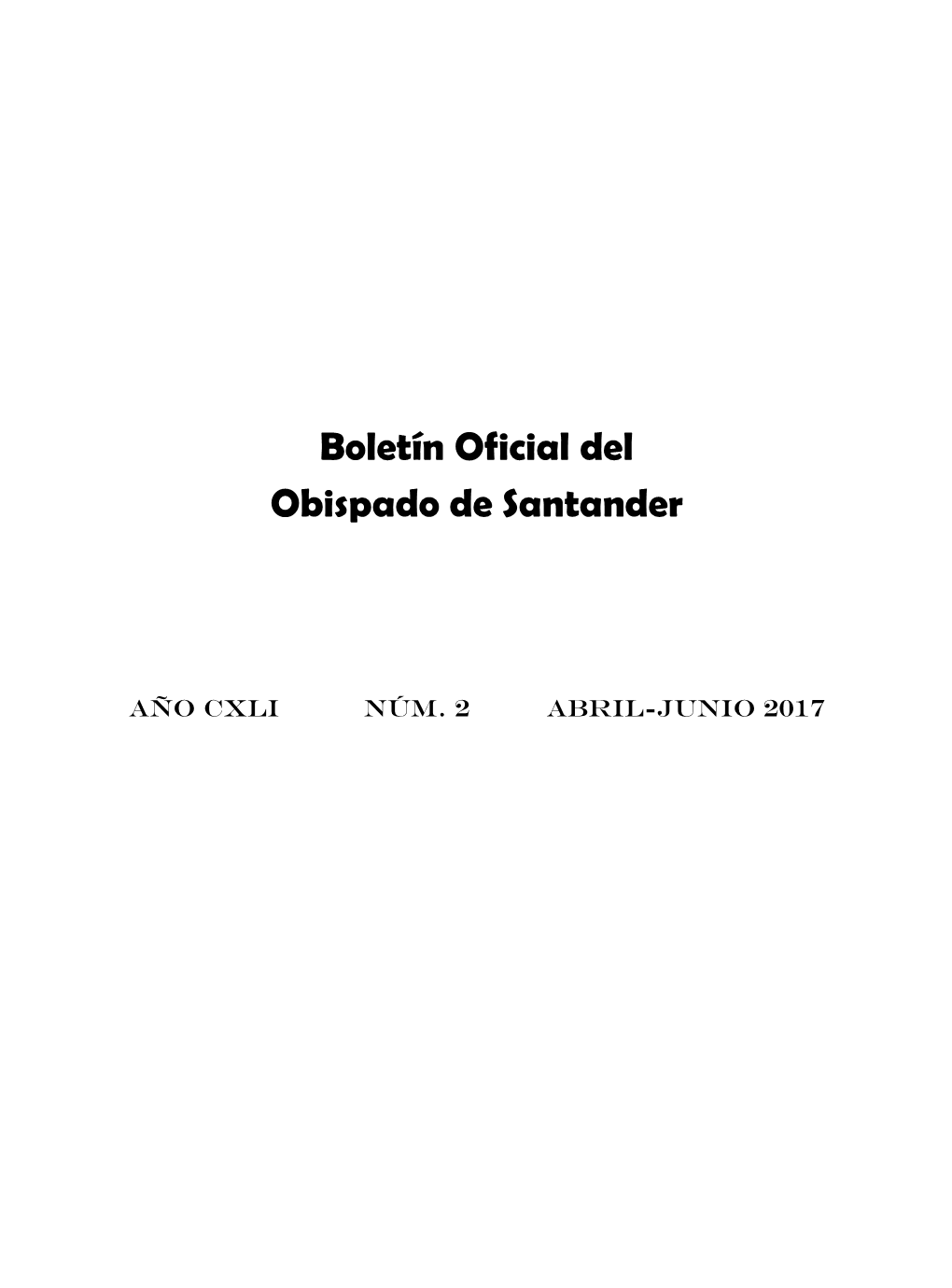 Boletín Oficial Del Obispado De Santander