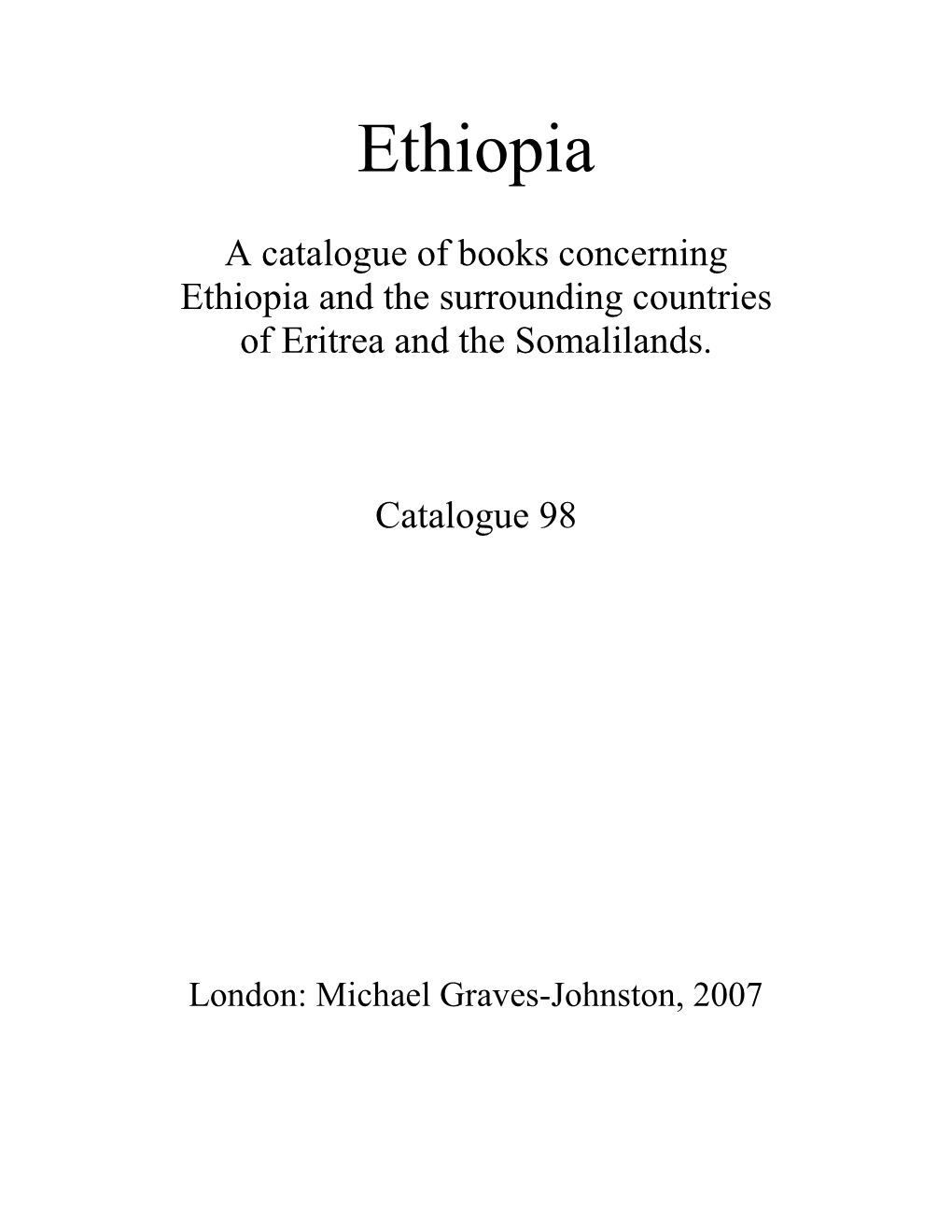 Catalogue 98 Ethiopia