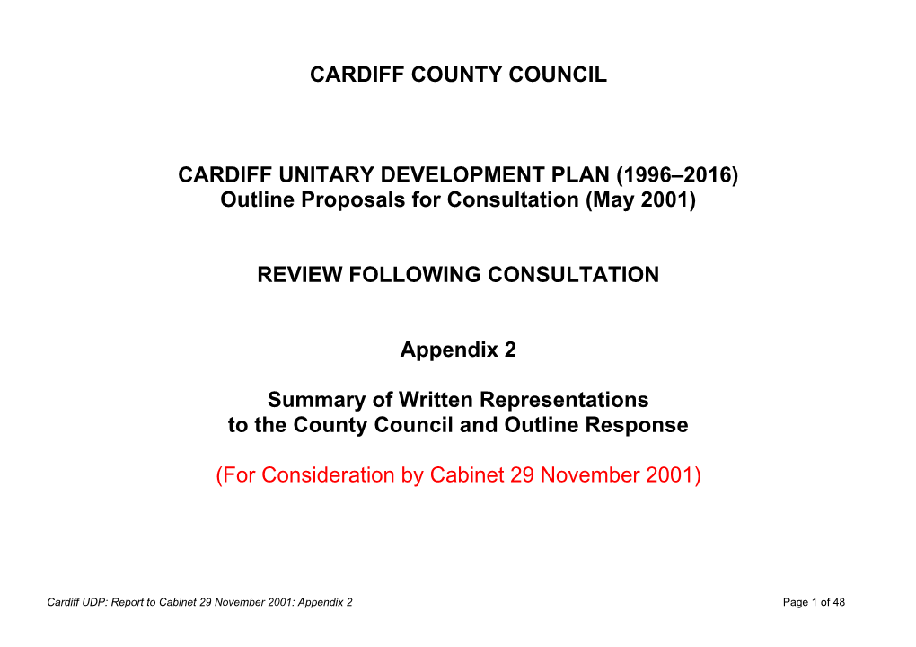 Cardiff County Council Cardiff Unitary