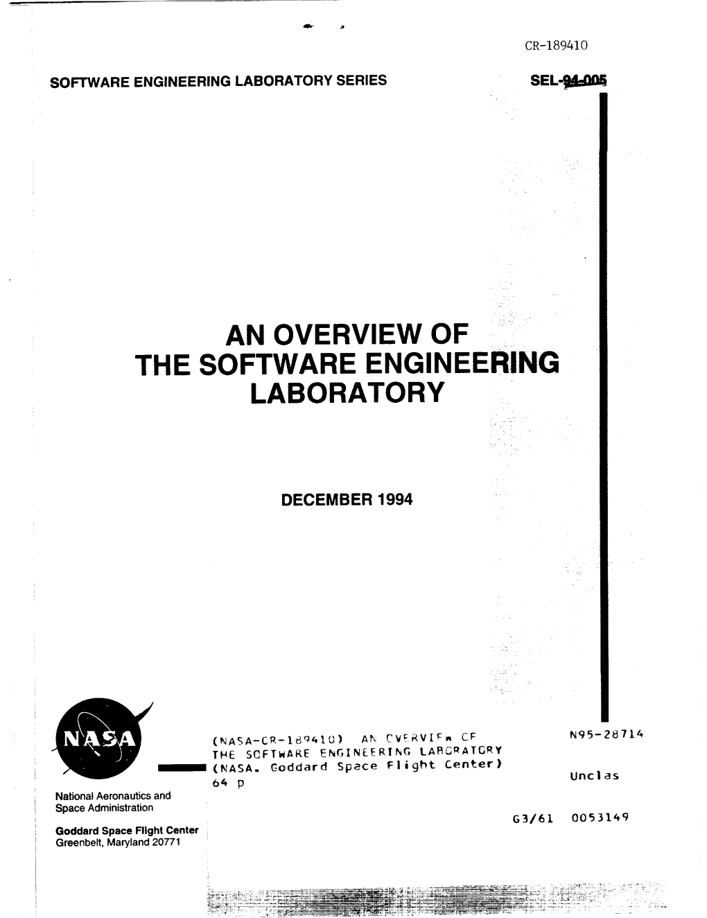 An Overview of the Software Engineering Laboratory