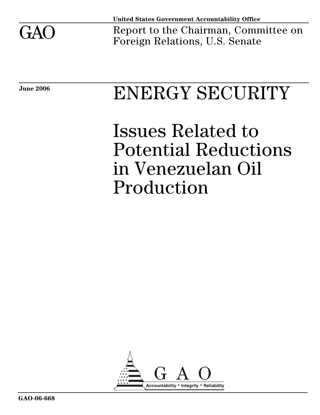 GAO-06-668 Energy Security