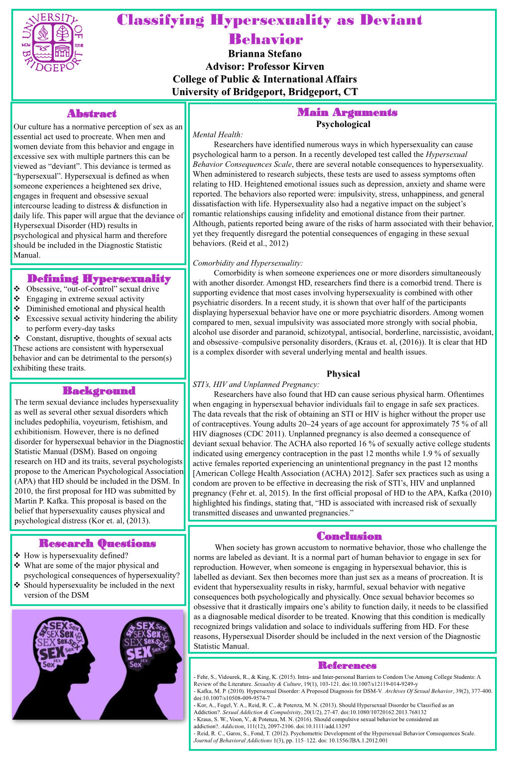 Classifying Hypersexuality As Deviant Behavior