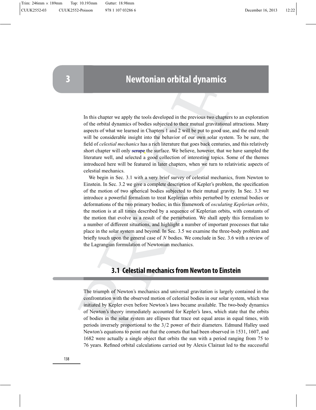 3 Newtonian Orbital Dynamics