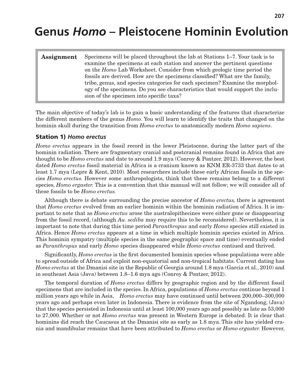 Pleistocene Hominin Evolution