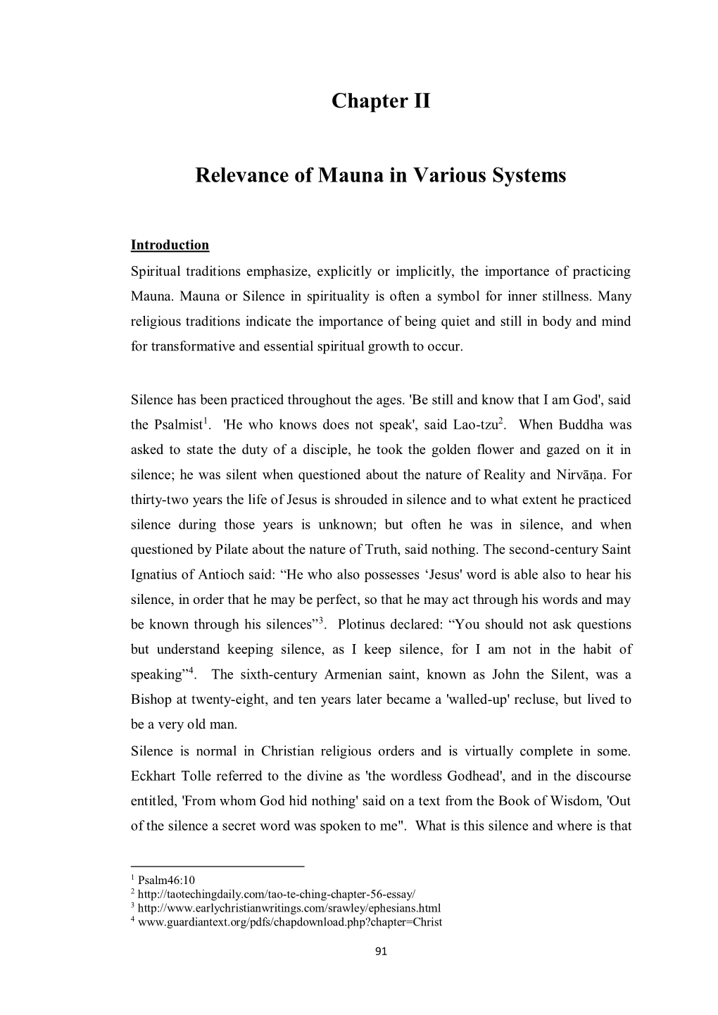 Chapter II Relevance of Mauna in Various Systems