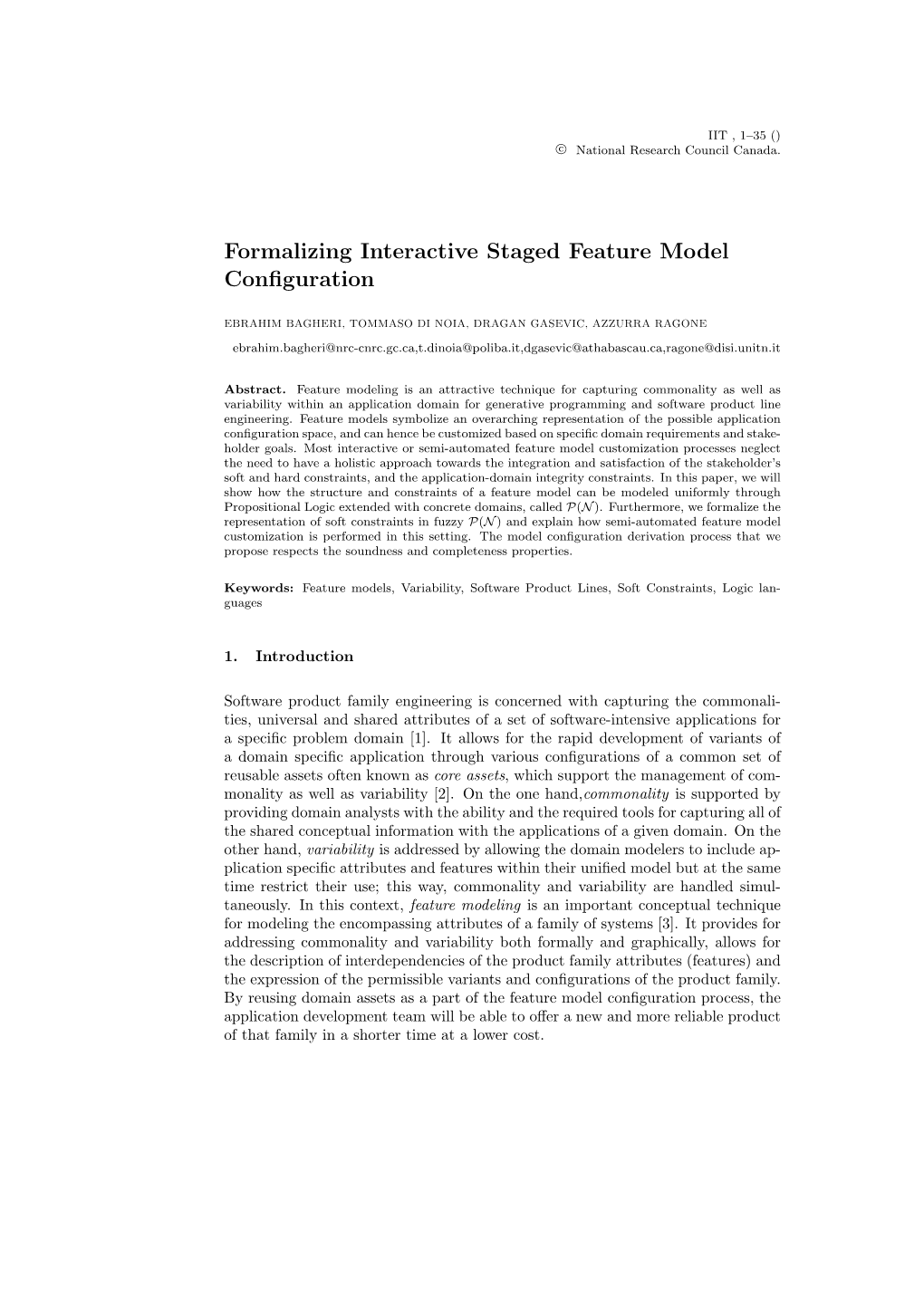 Formalizing Interactive Staged Feature Model Configuration