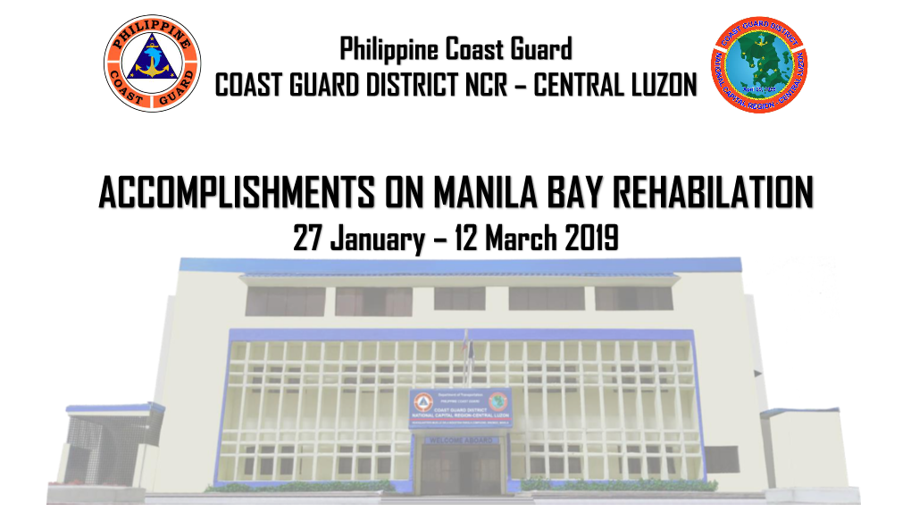 Accomplishments on Manila Bay Rehabilation