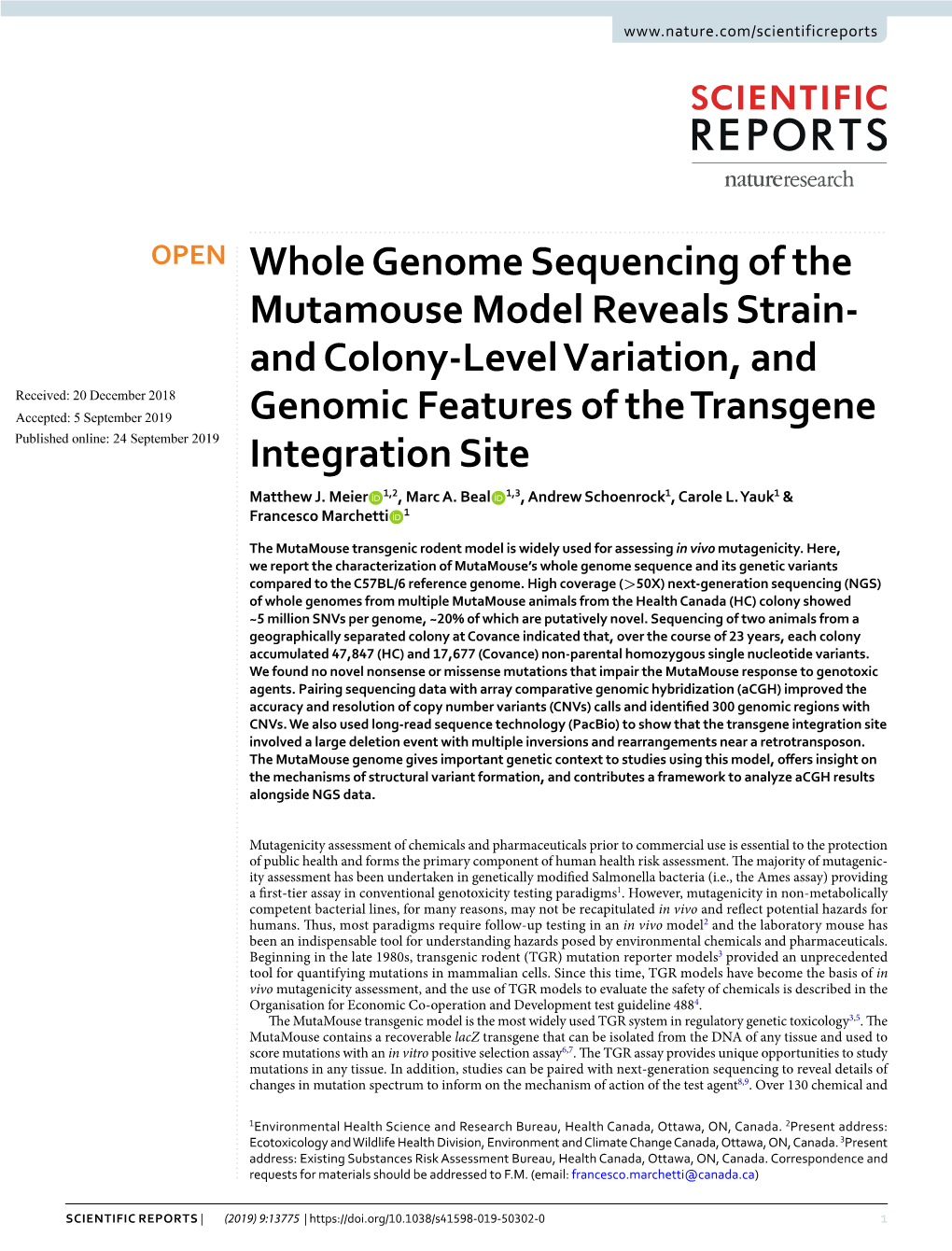 Whole Genome Sequencing of the Mutamouse Model Reveals Strain