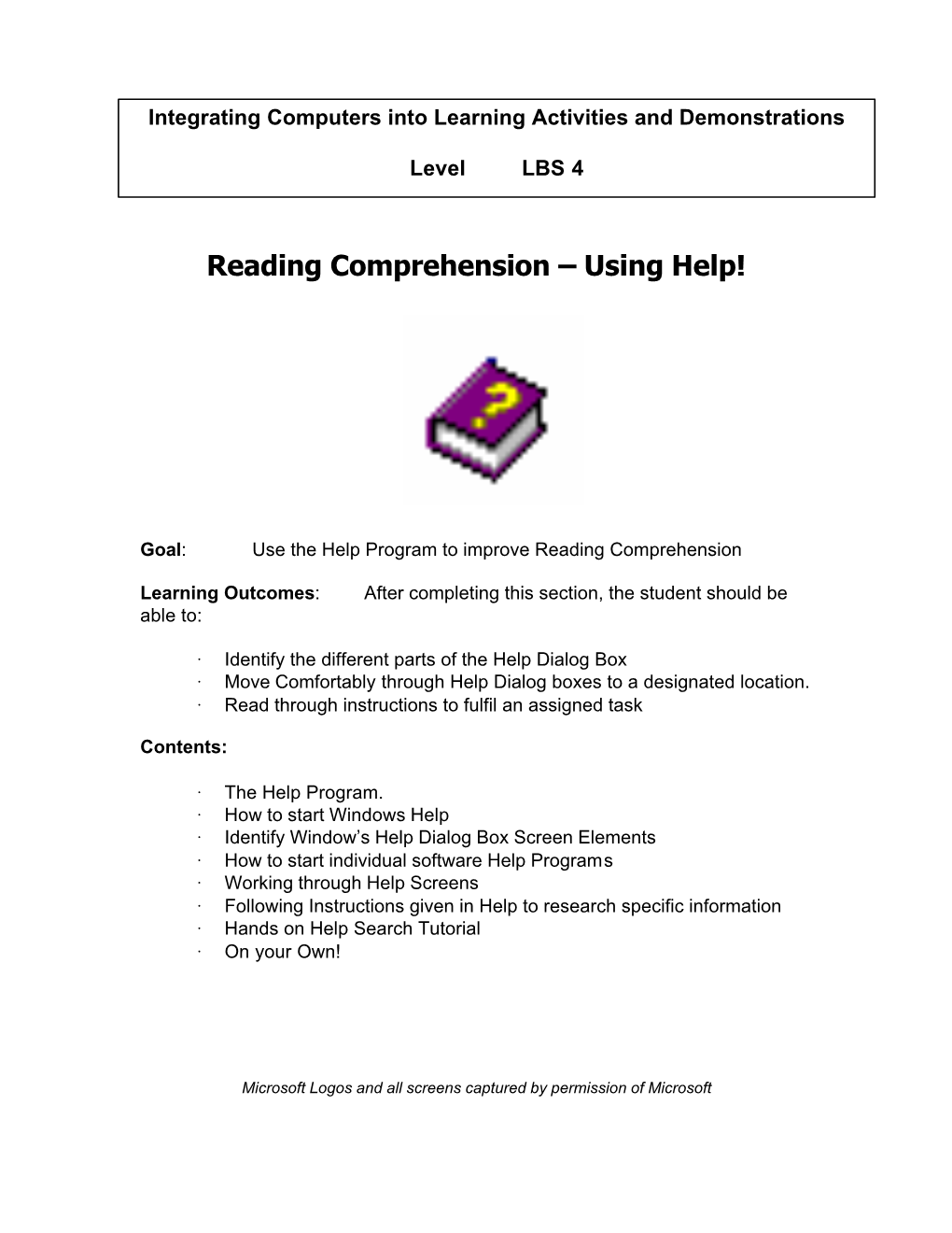 Reading Comprehension Help-LBS4