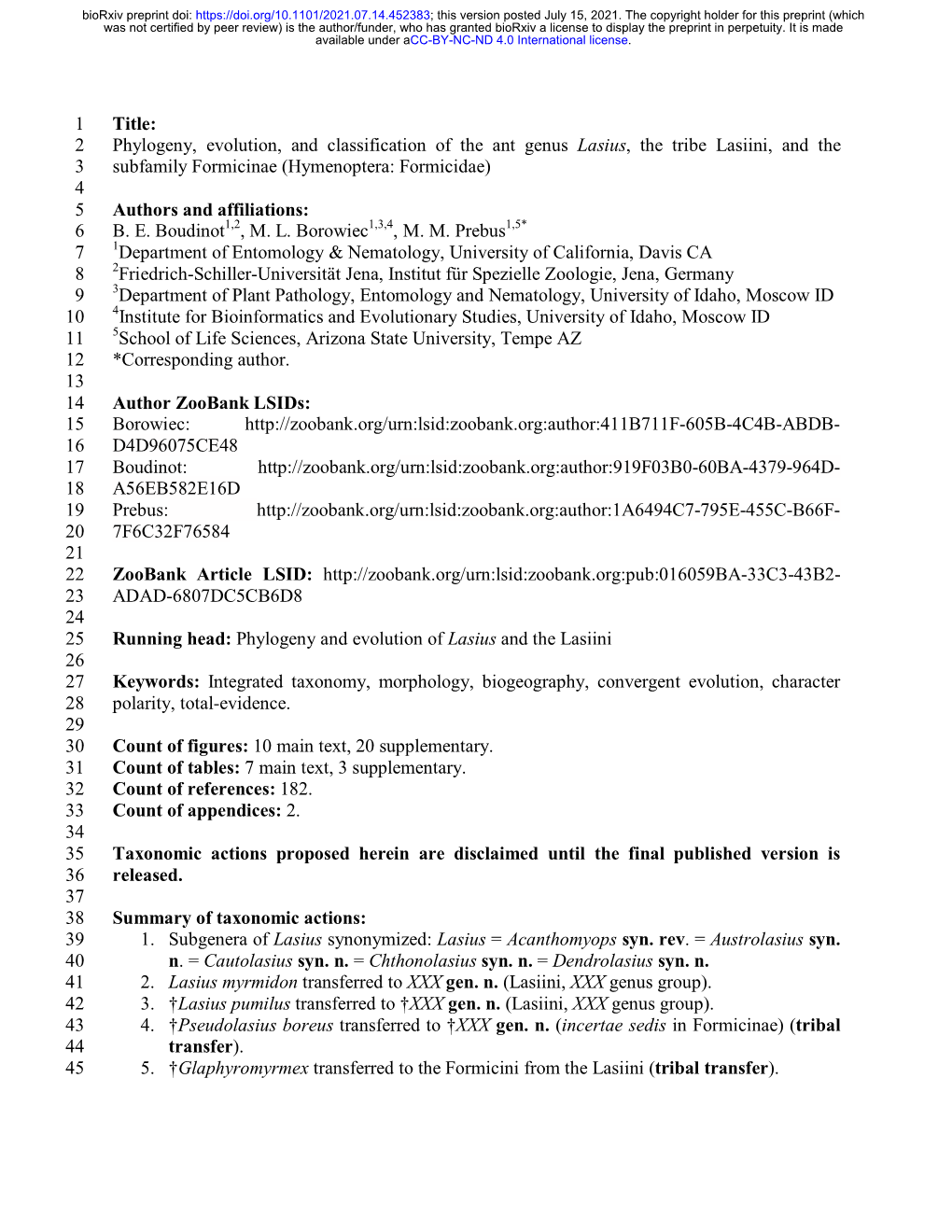 1 Phylogeny, Evolution, and Classification of the Ant