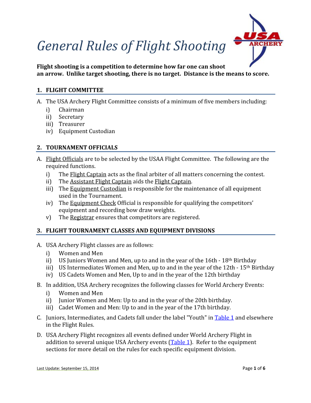 General Rules of Flight Shooting