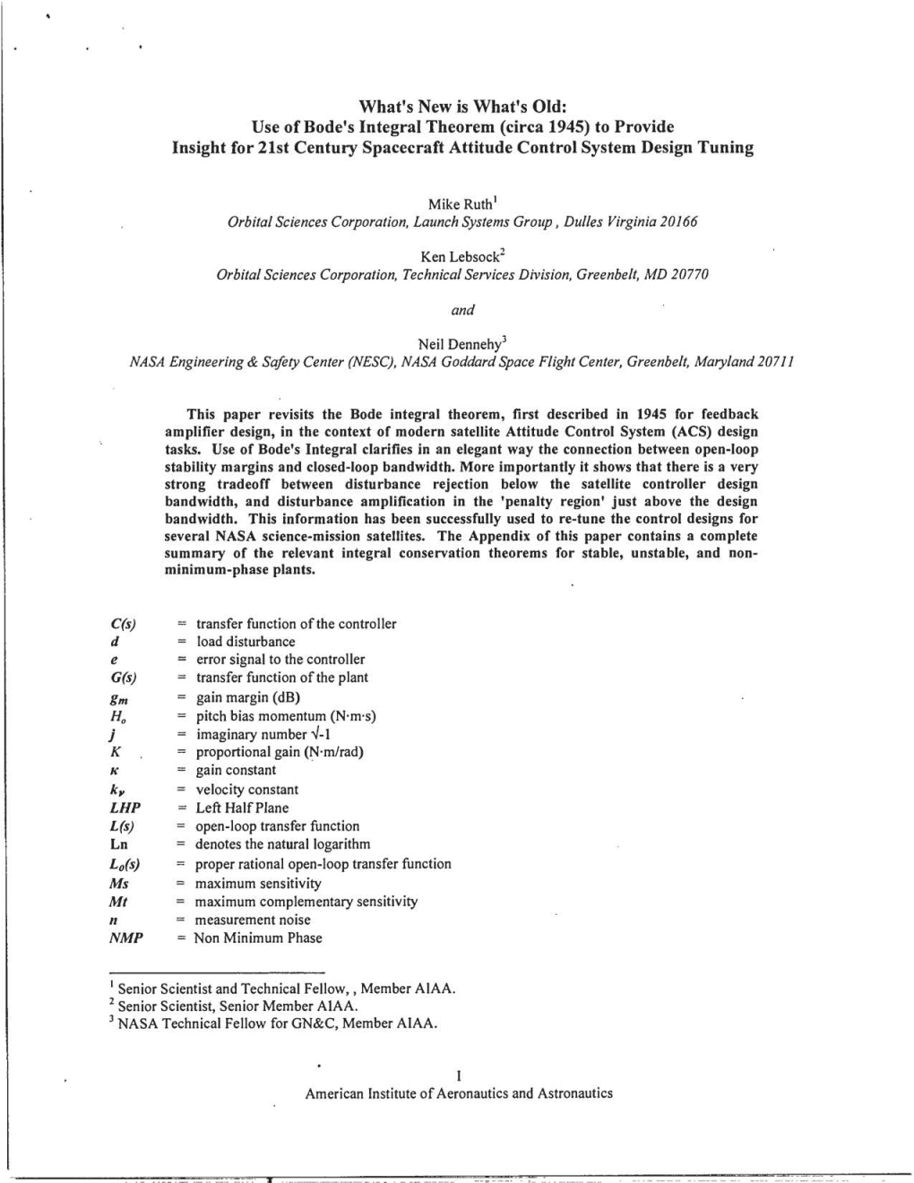 What's New Is What's Old: Use of Bode's Integral Theorem (Circa 1945) to Provide Insight for 21St Century Spacecraft Attitude Control System Design Tuning