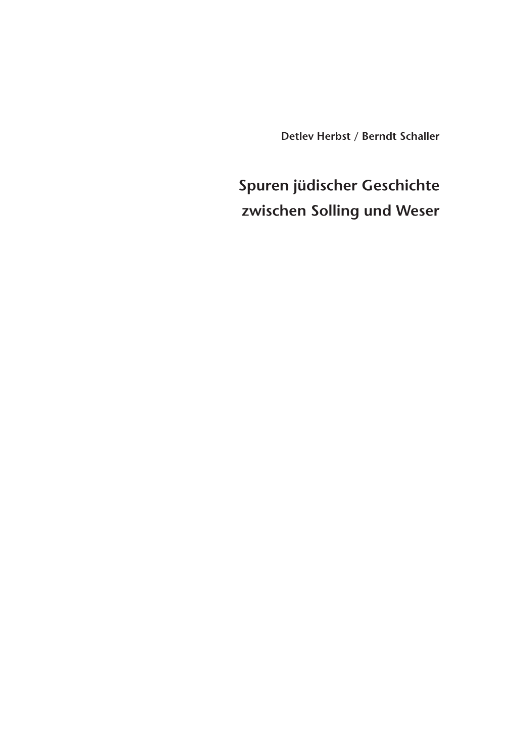 Spuren Jüdischer Geschichte Zwischen Solling Und Weser