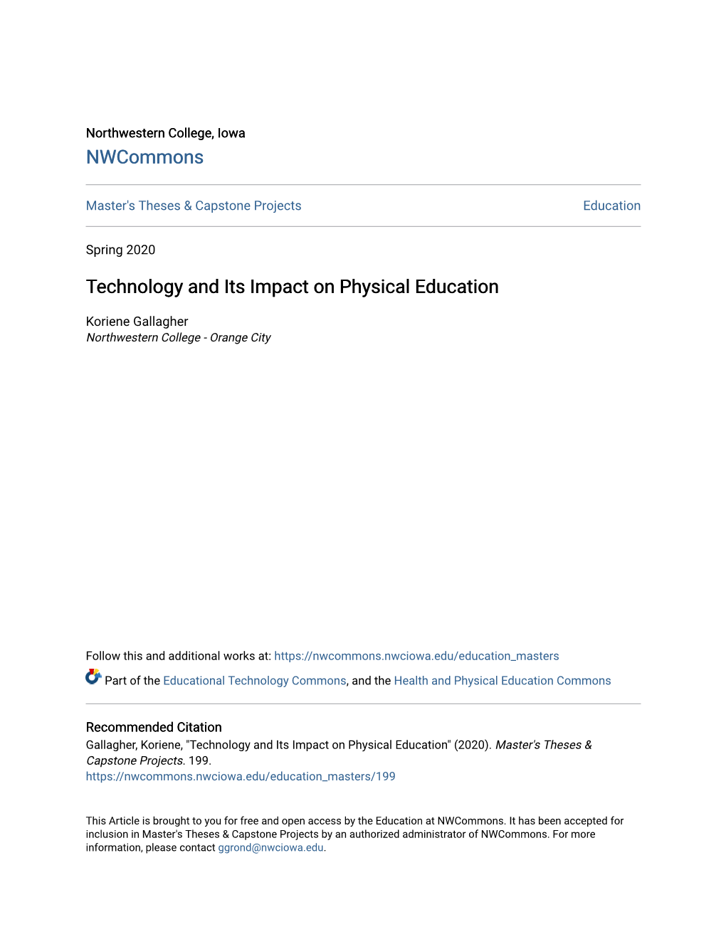 Technology and Its Impact on Physical Education