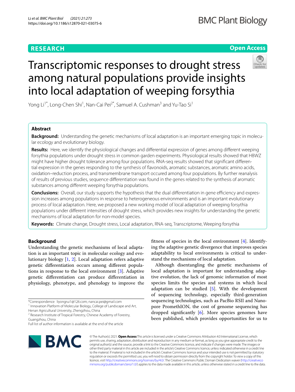 Transcriptomic Responses to Drought Stress Among Natural Populations