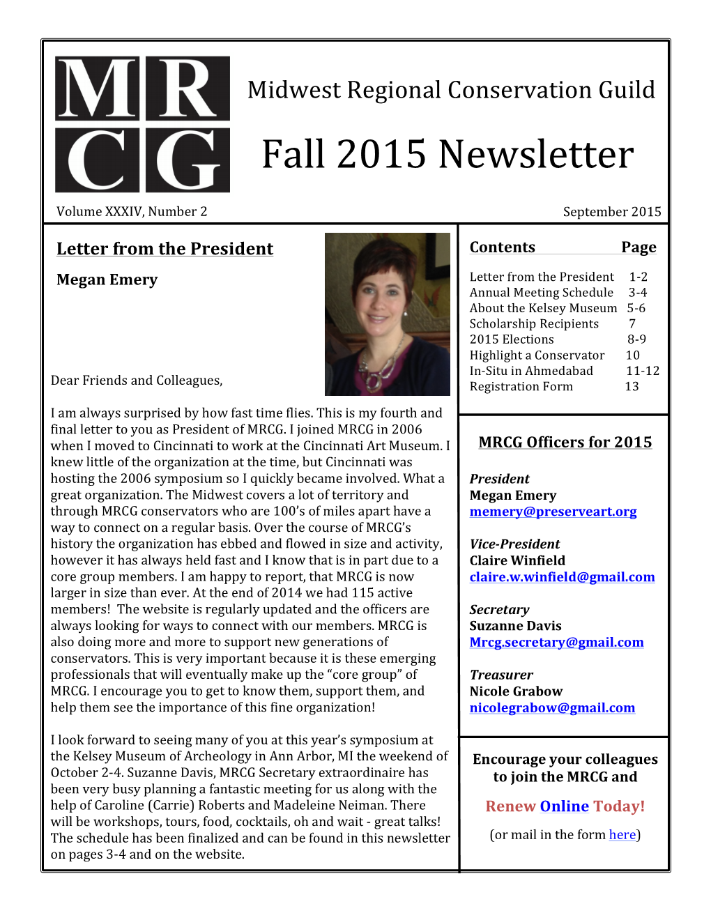 2015 Fall Newsletter