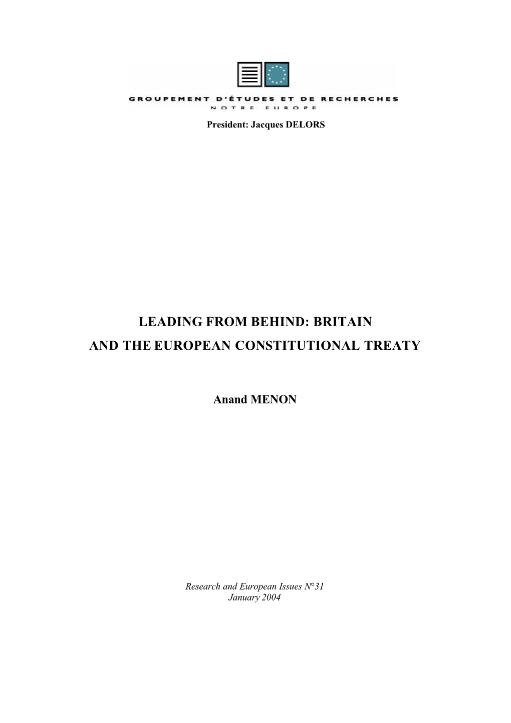 Britain and the European Constitutional Treaty