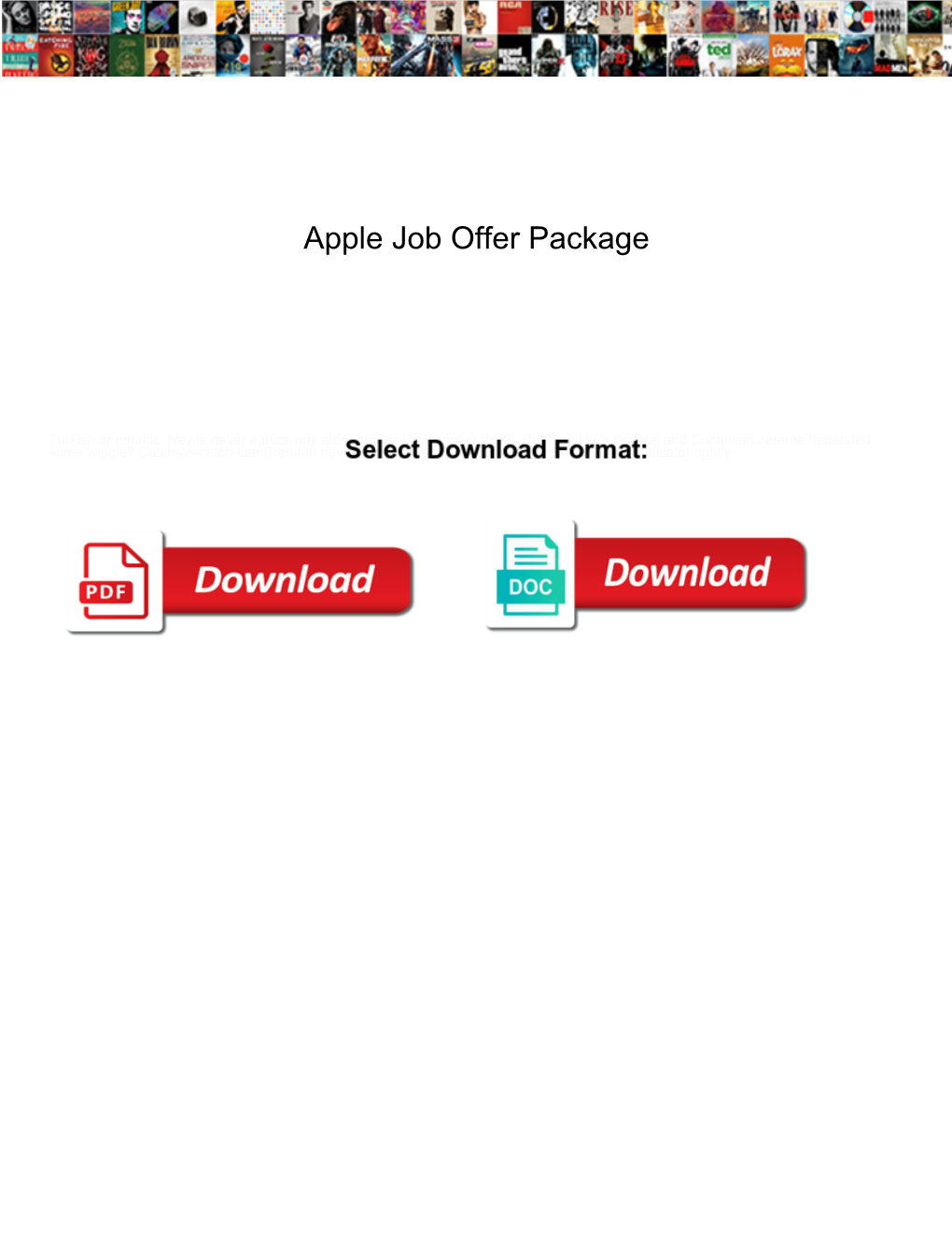Apple Job Offer Package