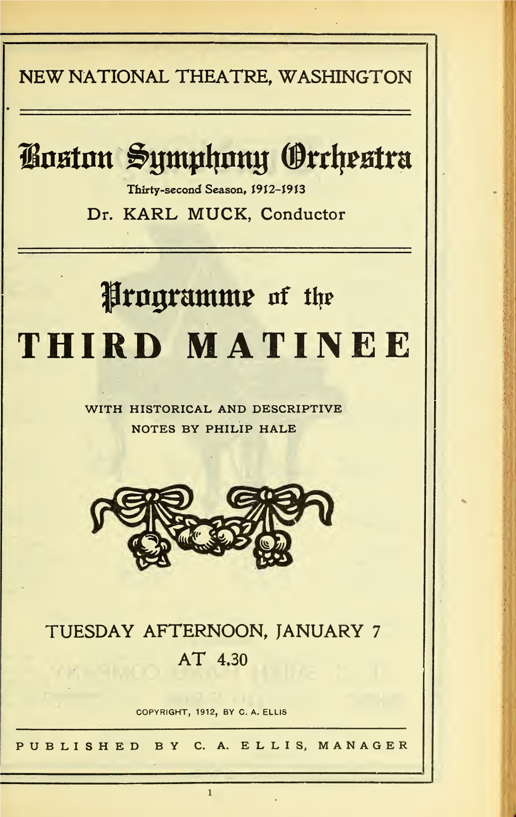 Boston Symphony Orchestra Concert Programs, Season 32,1912-1913, Trip