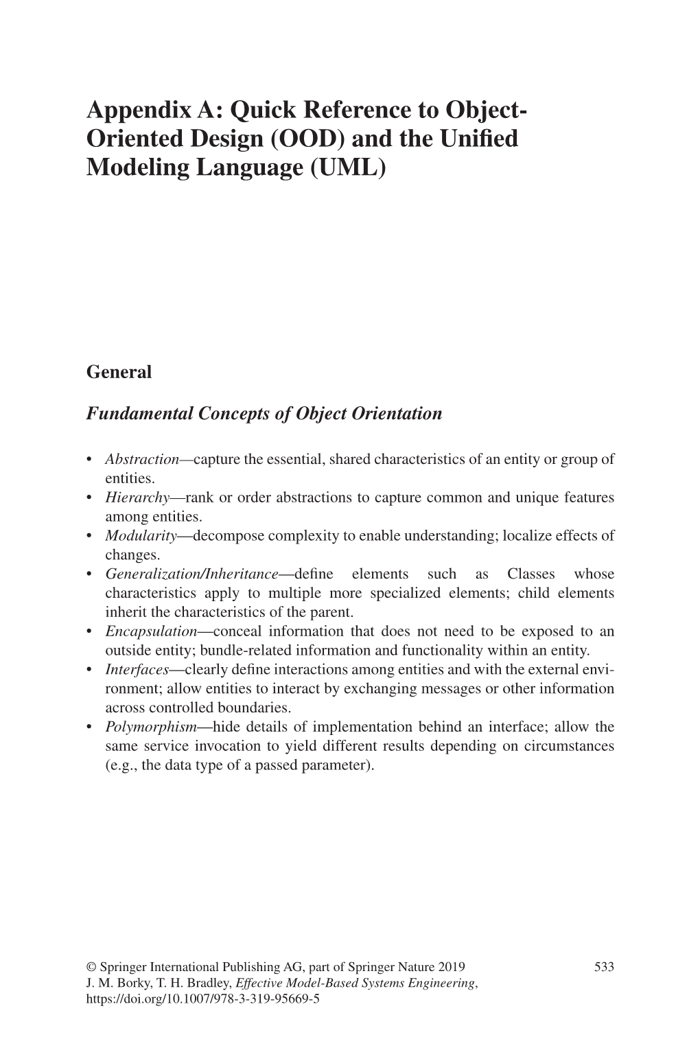 Appendix A: Quick Reference to Object- Oriented Design (OOD) and the Unified Modeling Language (UML)