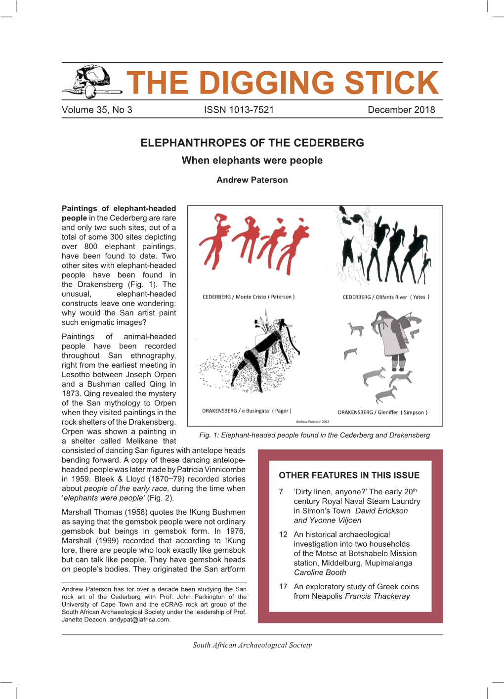 ELEPHANTHROPES of the CEDERBERG When Elephants Were People