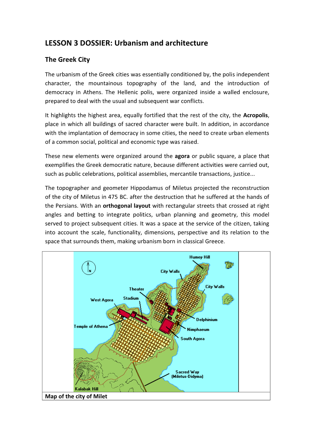 LESSON 3 DOSSIER: Urbanism and Architecture