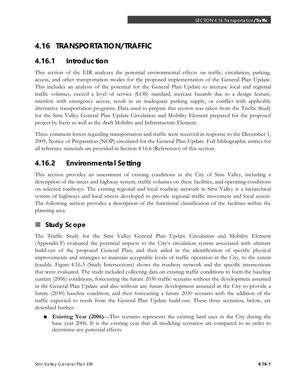 General Plan EIR Volume I Chapter 4 (Section 4.16)