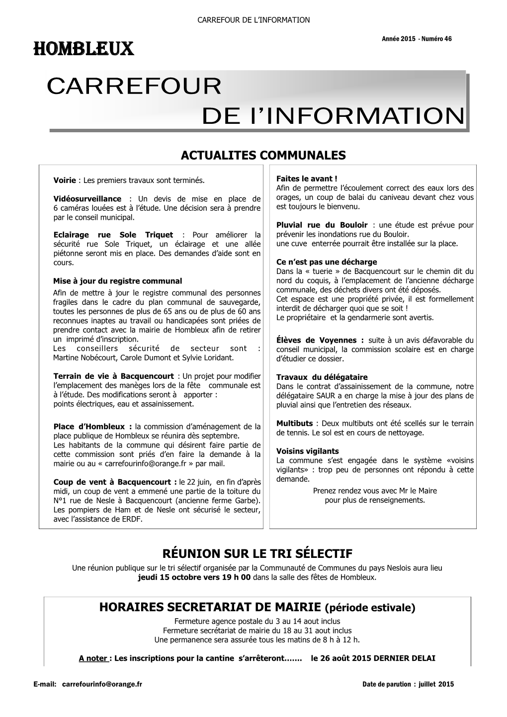 CARREFOUR DE L'information