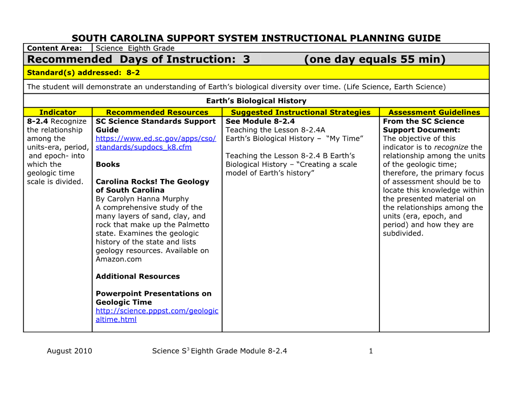 South Carolina Support System Instructional Planning Guide s9