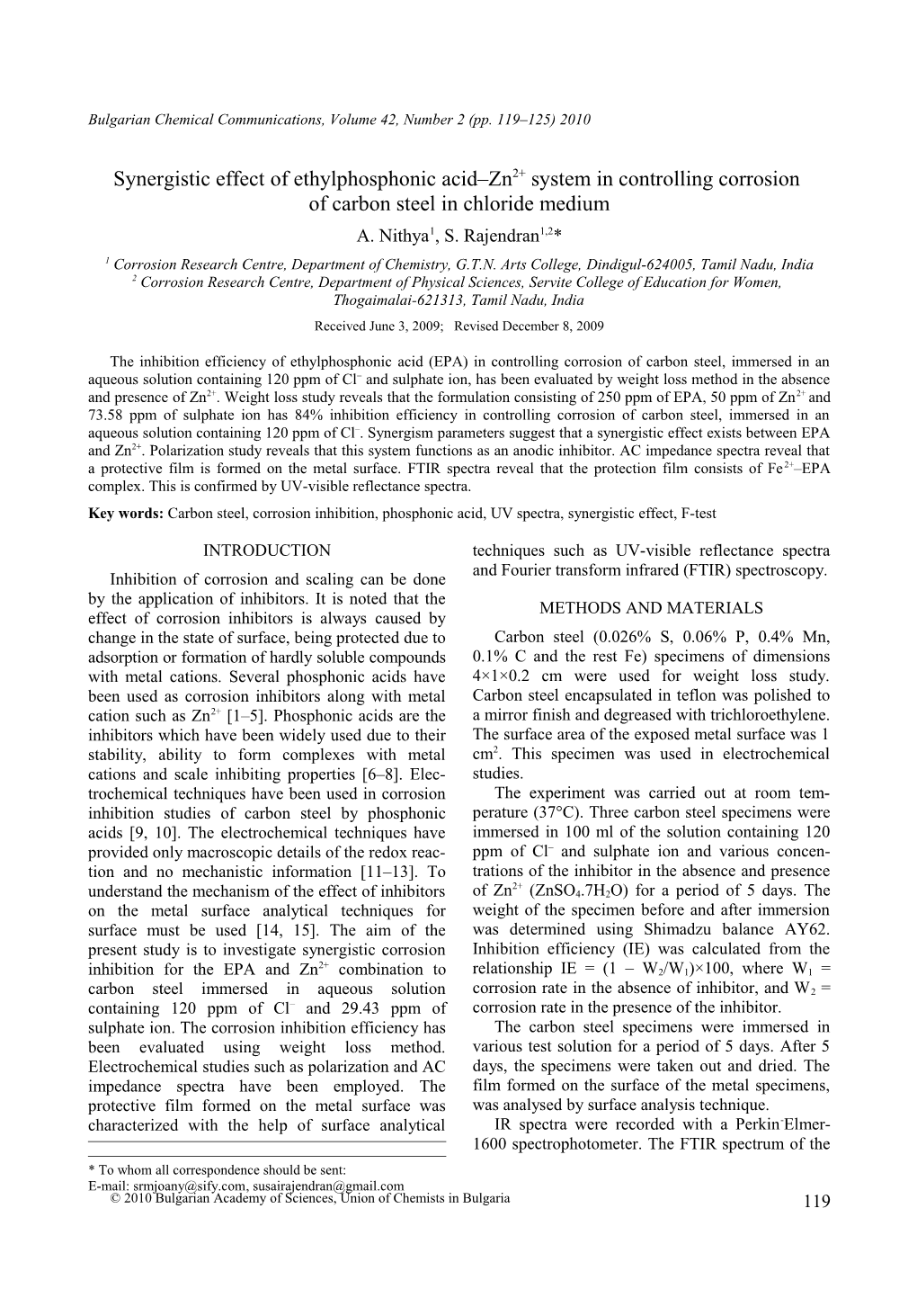 Corrosion Inhibition by Aluminium Metal in Acid Medium