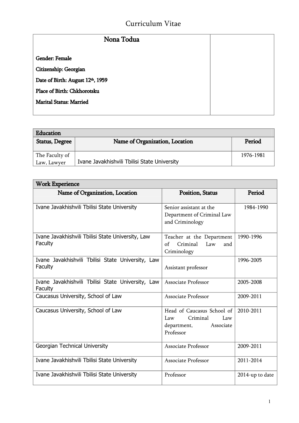 Curriculum Vitae