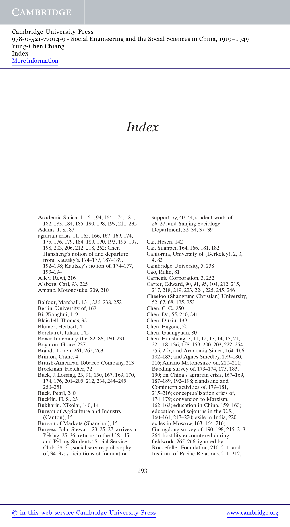 Social Engineering and the Social Sciences in China, 1919-1949