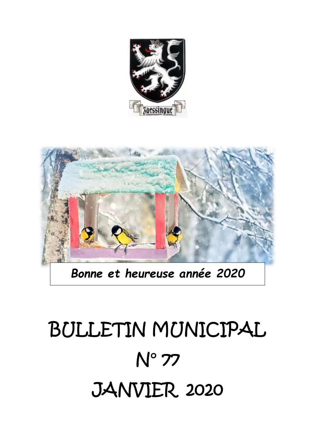 Bulletin Municipal N° 77 Janvier 2020