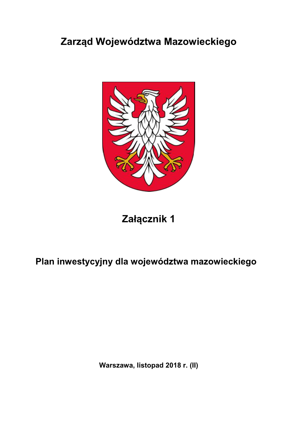 Plan Inwestycyjny Dla Województwa Mazowieckiego