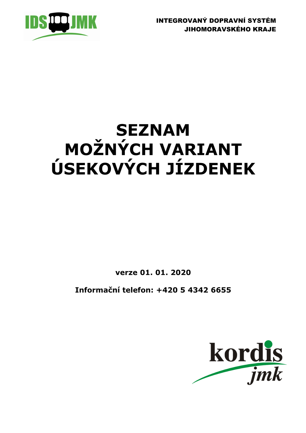 Seznam Možných Variant Úsekových Jízdenek