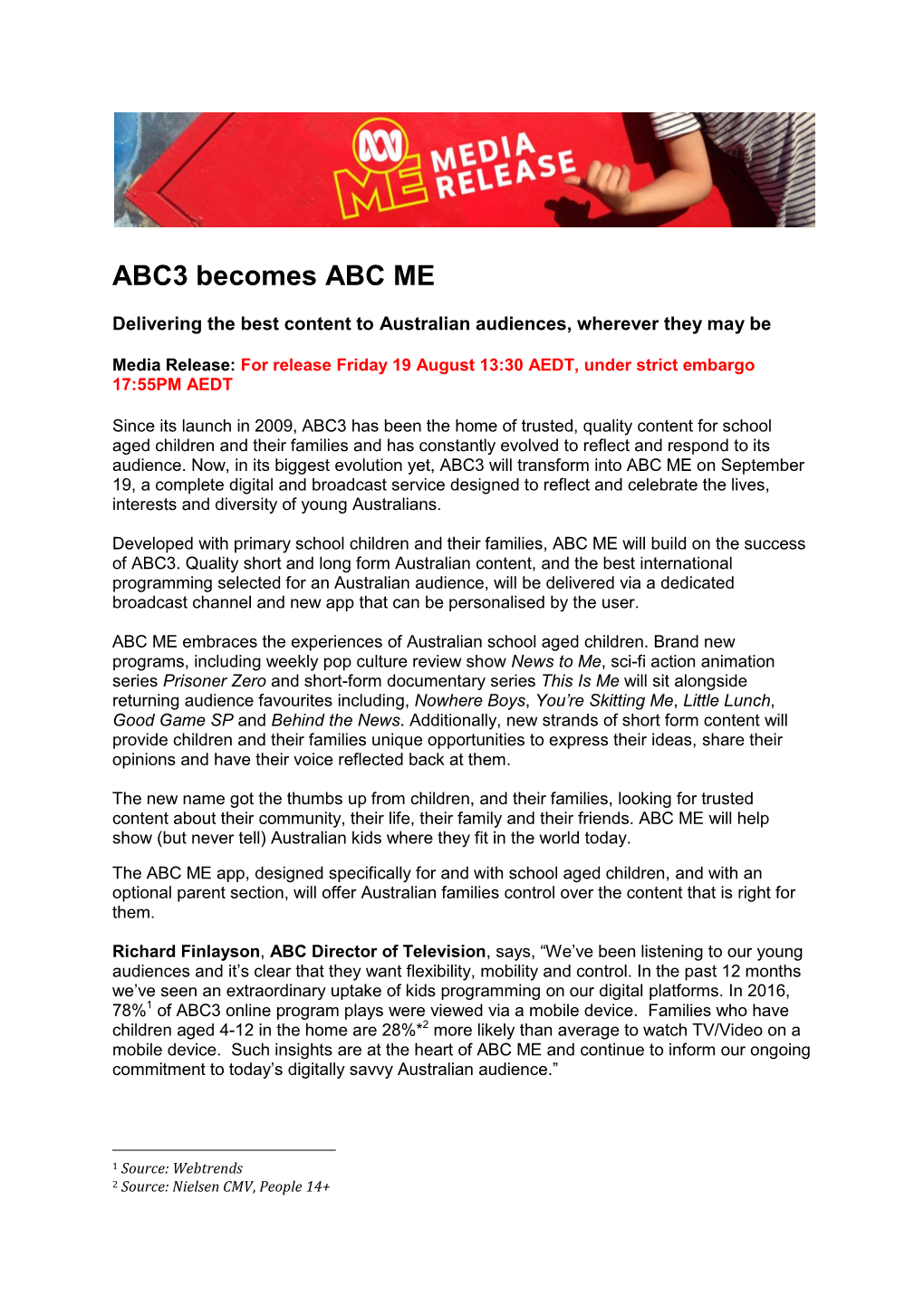 ABC3 Becomes ABC ME