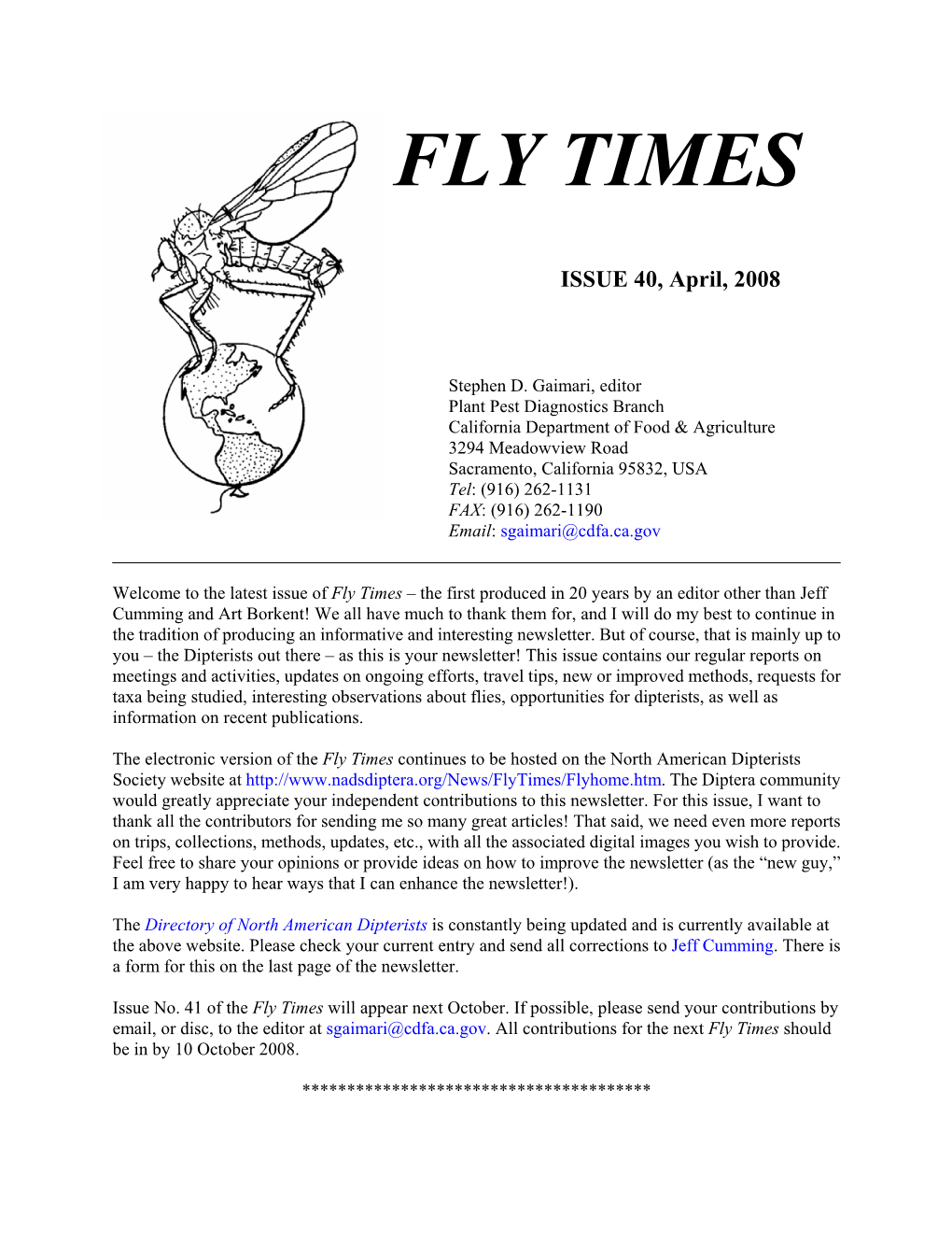 Fly Times Issue 40, April 2008