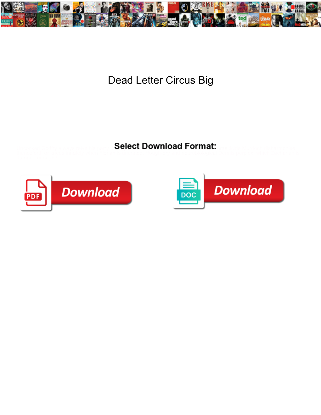 Dead Letter Circus Big