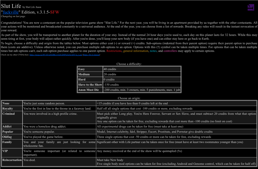 Slut Life by Slut Life Anon "Fuckville" Edition, V.3.1.5-SFW Changelog on Last Page