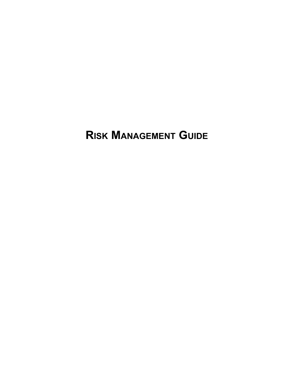 Risk Management Manual