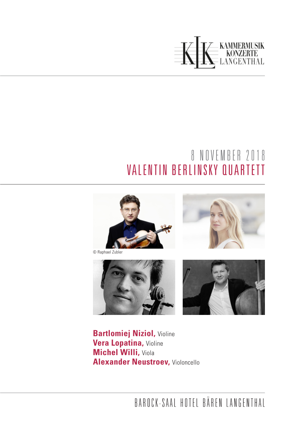 8 November 2018 Valentin Berlinsky Quartett