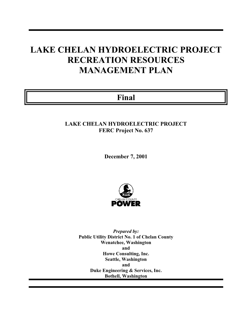 Lake Chelan Recreation Plan (1977)